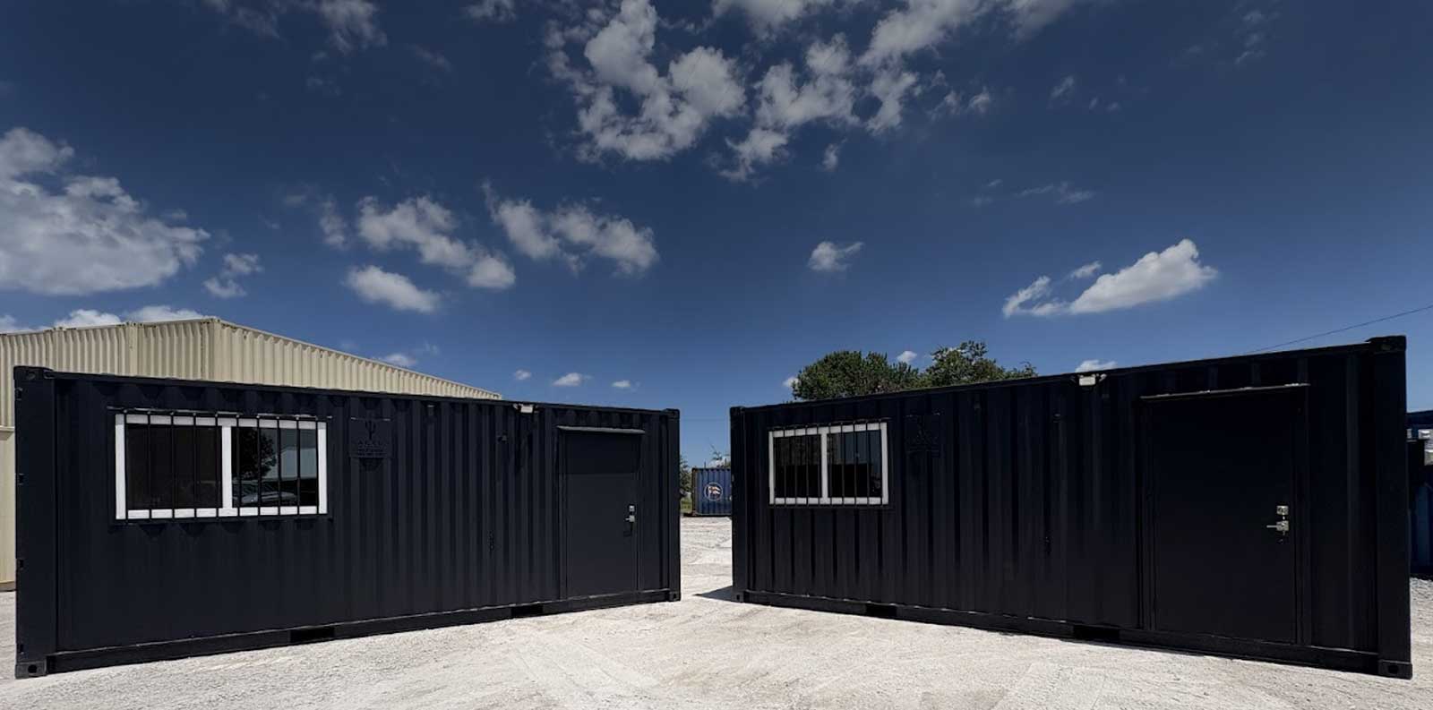 Stacked shipping containers at Cactus Containers